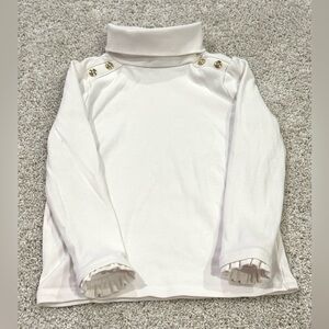 Gymboree White Turtleneck with Gold buttons